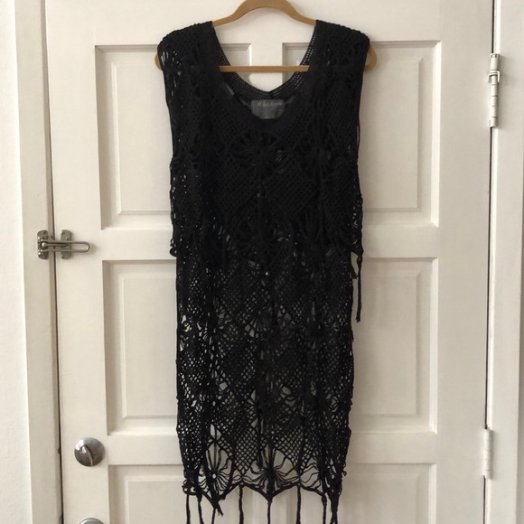 all saints crochet dress Iris Metallic Mini Gunmetal Grey All Saints All Saints Beaded